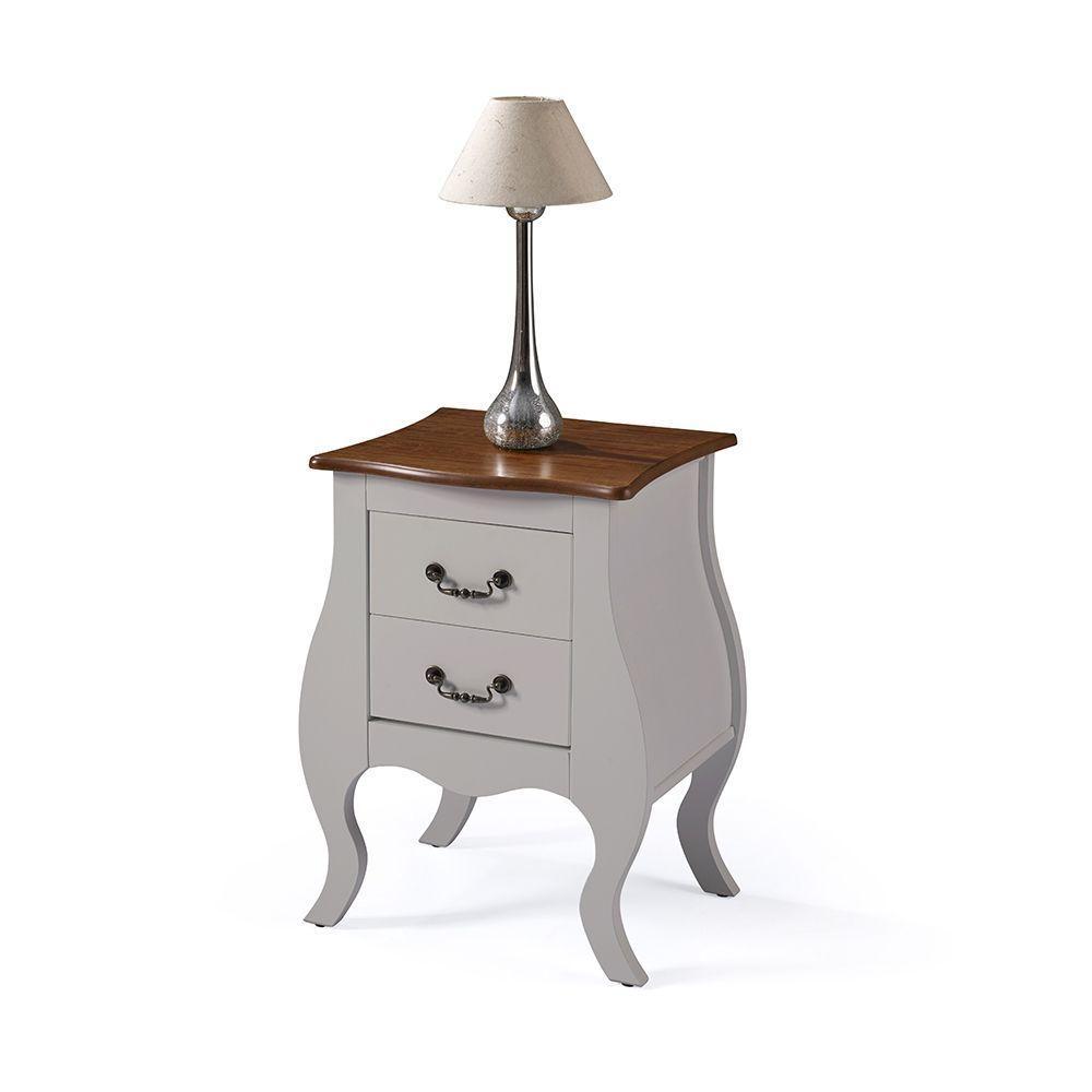 Mesa De Cabeceira Bombê Antique 2 Gavetas - M51026 Cor Garapa - Verniz - 3