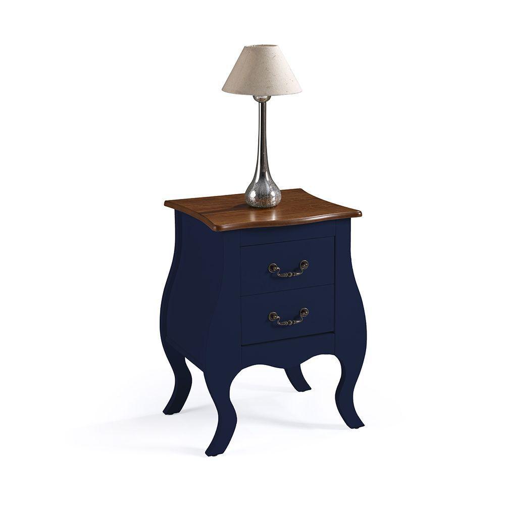 Mesa De Cabeceira Bombê Antique 2 Gavetas - M51026 Cor Garapa - Verniz - 4