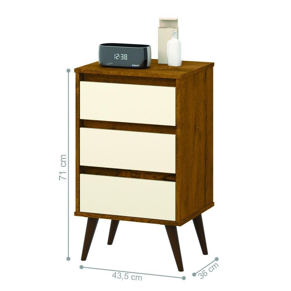 Mesa De Cabeceira Alecrim Retrô Freijo Off White - 5