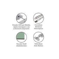 Mesa De Cabeceira Lado Esquerdo 1 Porta 2 Gavetas Branco - 3