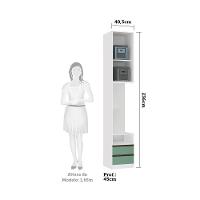 Mesa De Cabeceira Lado Esquerdo 1 Porta 2 Gavetas Branco - 4