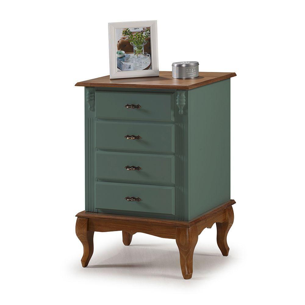 Mesa De Cabeceira Com 4 Gavetas - M560404 Cor Garapa - Verniz - 3
