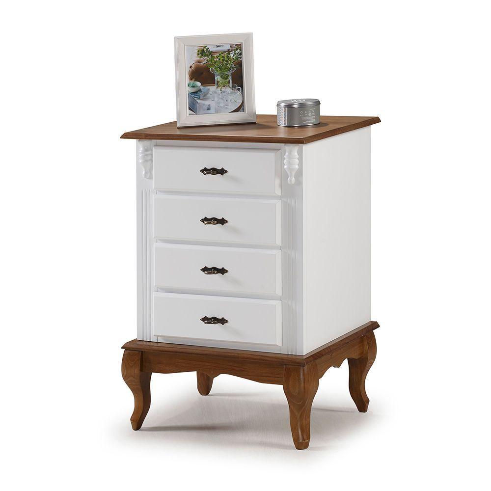 Mesa De Cabeceira Com 4 Gavetas - M560404 Cor Garapa - Verniz - 5
