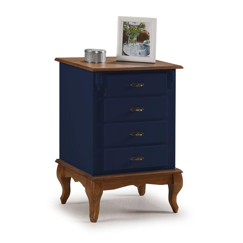 Mesa De Cabeceira Com 4 Gavetas - M560404 Cor Garapa - Verniz - 6