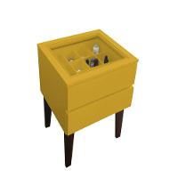 Mesa De Cabeceira Penteadeira Mesa Lateral De Apoio Amarelo Laca - 1