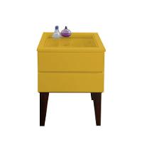 Mesa De Cabeceira Penteadeira Mesa Lateral De Apoio Amarelo Laca - 3