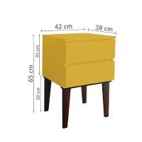 Mesa De Cabeceira Penteadeira Mesa Lateral De Apoio Amarelo Laca - 5