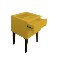 Mesa De Cabeceira Penteadeira Mesa Lateral De Apoio Amarelo Laca - 6