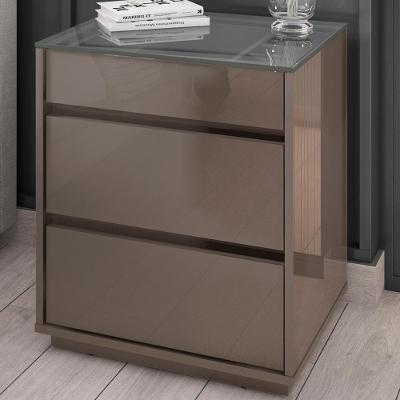 Kit 2 Mesas De Cabeceira 3 Gavetas 010023 Cinza Perola Dcasa Cinza Perola