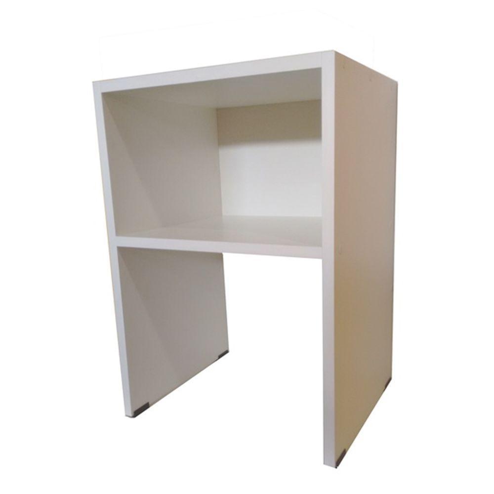 Mesa De Cabeceira Simples Branco Em Mdf - 3