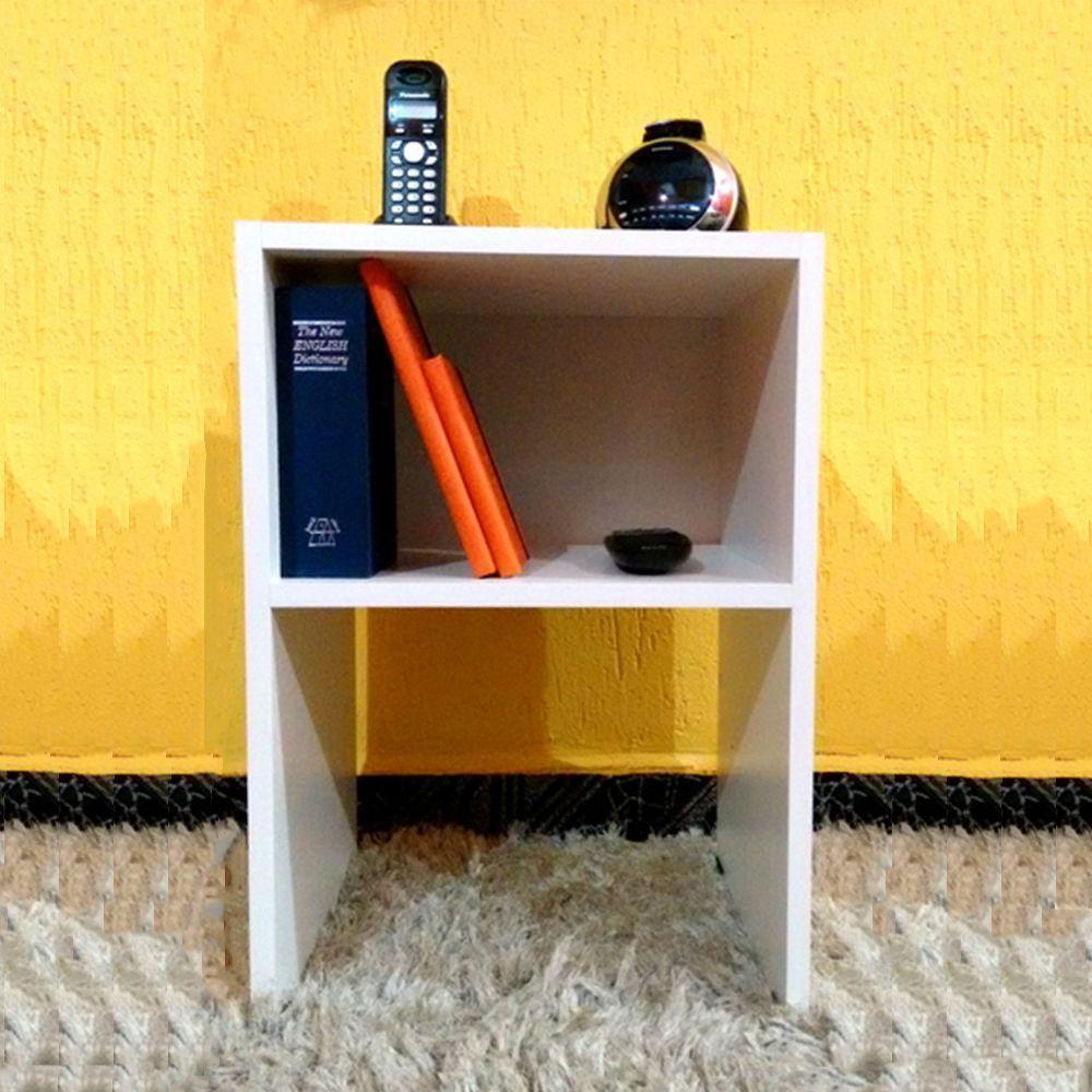 Mesa De Cabeceira Simples Branco Em Mdf - 4