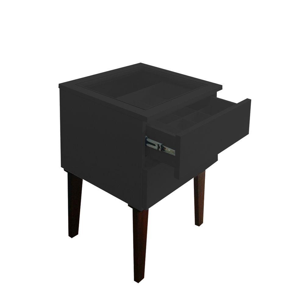 Mesa De Cabeceira Penteadeira Mesa Lateral De Apoio Preto Laca - 7