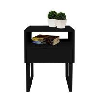 Mesa De Cabeceira Lateral Nicho Com Gaveteiro Preto Laca - 6