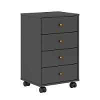 Mesa De Cabeceira 4 Gavetas James Amendola Grafito - 1