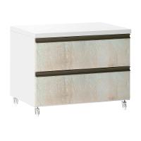 Mesa De Cabeceira 2 Gavetas 60,5cm Branco C/Legno Crema - 1