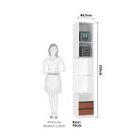 Mesa De Cabeceira Lado 1 Porta 2 Gavetas Branco C/Gaia - 4