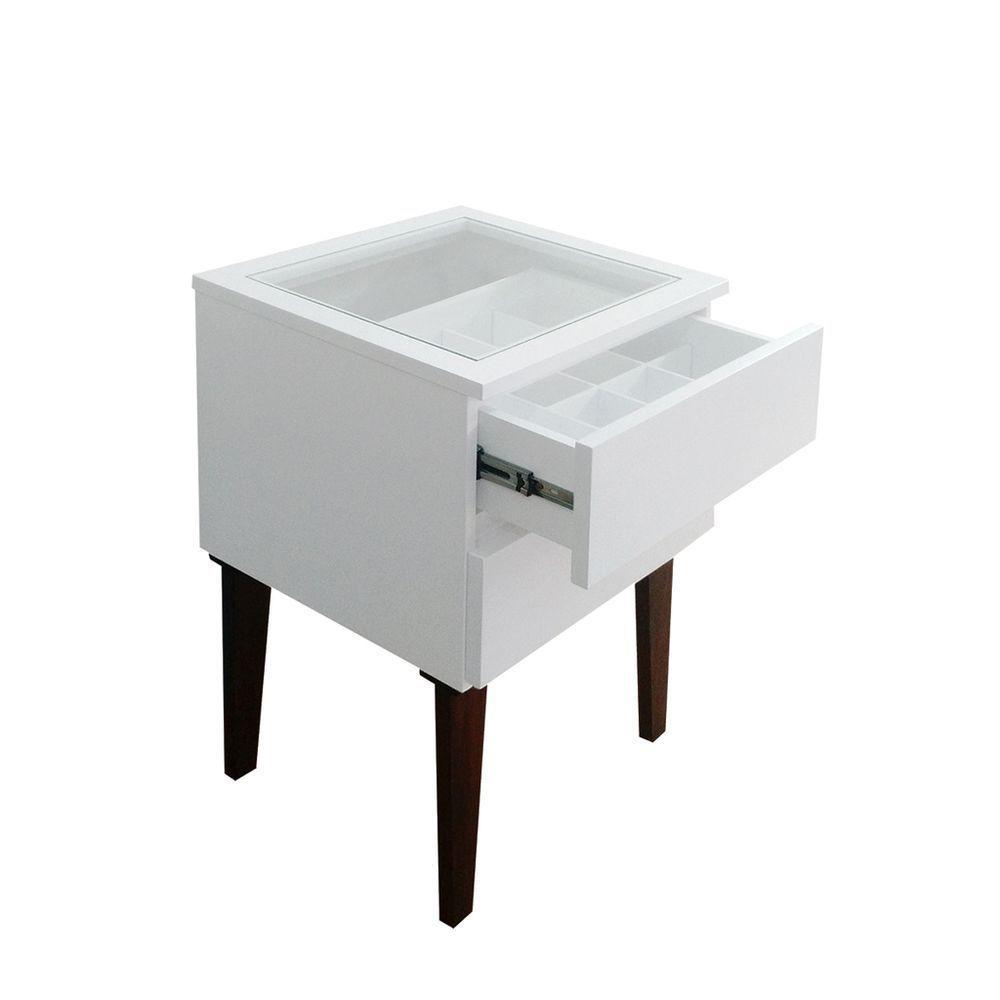 Mesa De Cabeceira Penteadeira Mesa Lateral De Apoio Branco Laca - 5