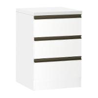 Mesa De Cabeceira 3 Gavetas 40cm Branco C/Branco Mat - 1