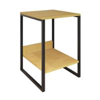 Mesa Cabeceira Industrial Canela Tókio Base Ferro Preto Cor: Canela - 3