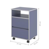 Mesa De Cabeceira Com Rodízios Nadi Azul - 5