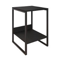 Mesa Cabeceira Industrial Preta Tókio Base Ferro Preto Cor: Preto - 3