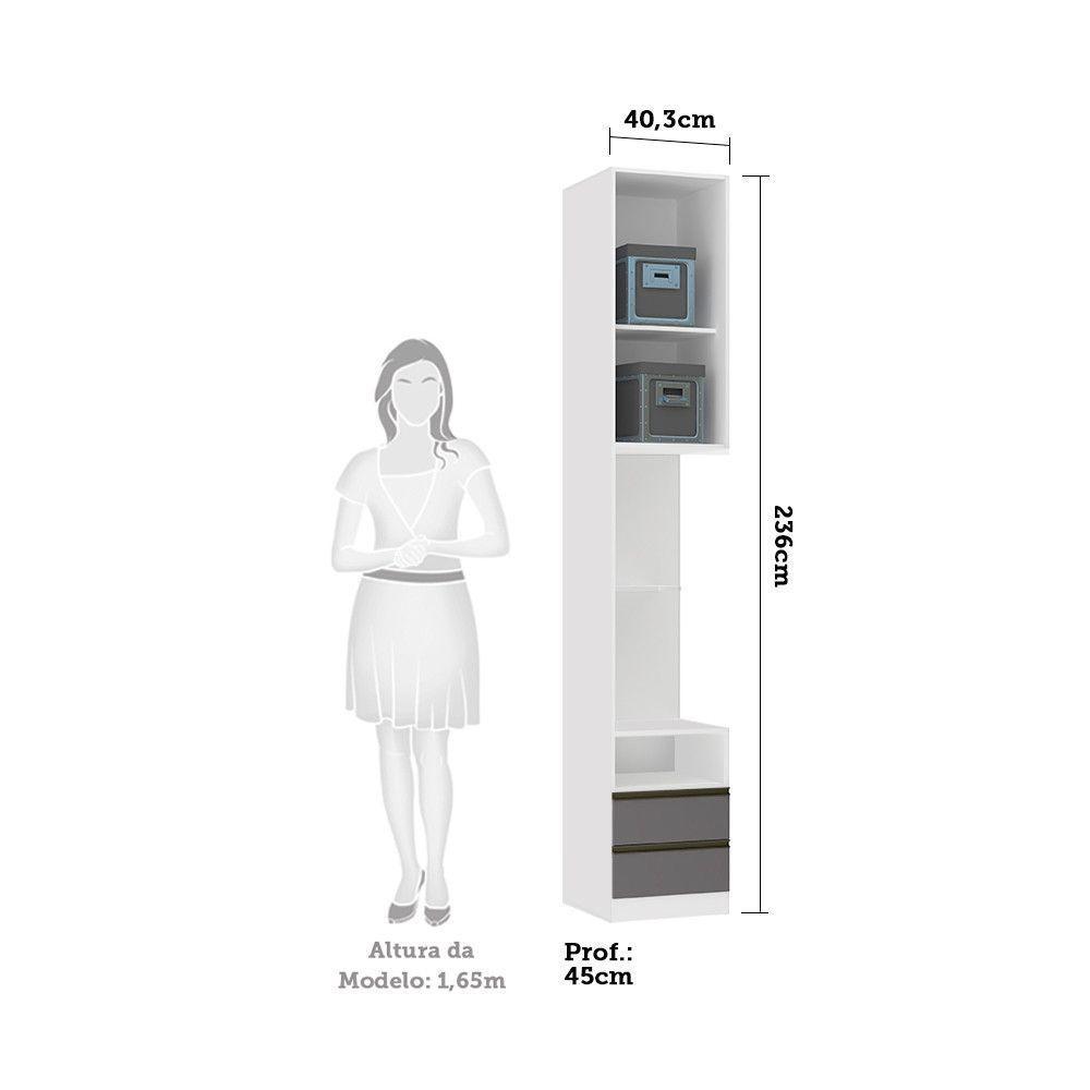 Mesa De Cabeceira Lado Esquerdo 1 Porta 2 Gavetas Branco - 4