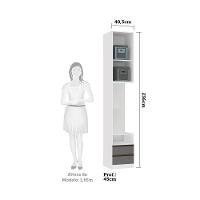 Mesa De Cabeceira Lado Esquerdo 1 Porta 2 Gavetas Branco - 4