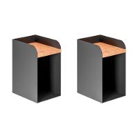 Kit 2 Apoios De Cabeceira Em Aço Home Padrão Morphi Design 20 Preto - Cor: Preto - 1