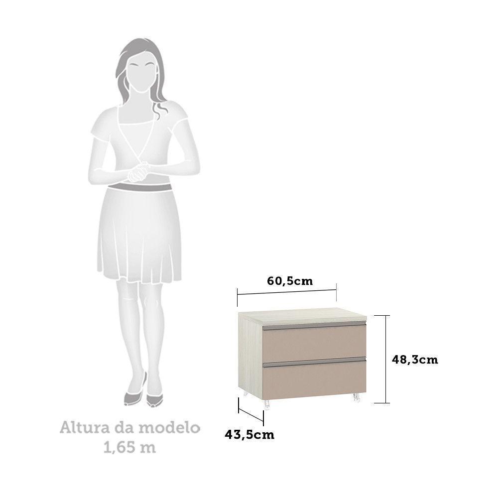 Mesa De Cabeceira Prime Plus 60 Cm Legno Crema Com Connect - 2
