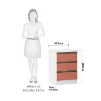 Mesa De Cabeceira 3 Gavetas 40cm Branco C/Gaia - 5