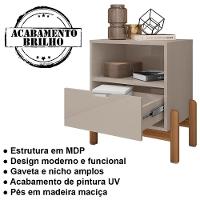 Kit 2 Mesas De Cabeceira 1 Gaveta 004015 Off White Dcasa Off White - 6