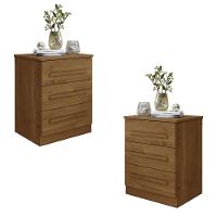Conjunto 2 Mesas De Cabeceira Império Quarto Com 3 Gavetas Cinamomo Cinamomo - 1