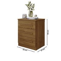 Conjunto 2 Mesas De Cabeceira Império Quarto Com 3 Gavetas Cinamomo Cinamomo - 3