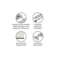 Mesa De Cabeceira Lado 1 Porta 2 Gavetas Branco C/Kashmir - 3