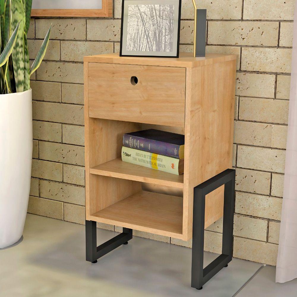 Mesa de Cabeceira Wolli 1 Gaveta Natural - 2