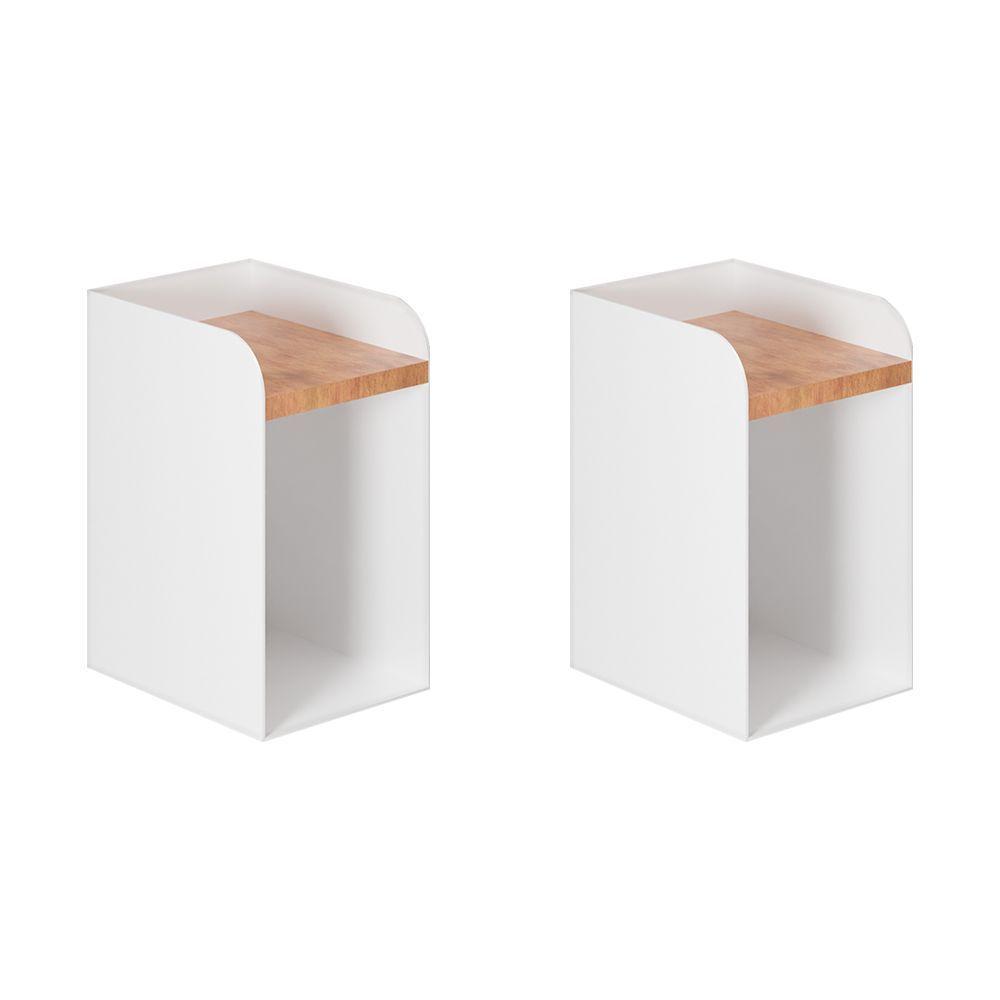 Kit 2 Apoios De Cabeceira Em Aço Linha Home Padrão Morphi Design 20 Branco - Cor: Branco - 1