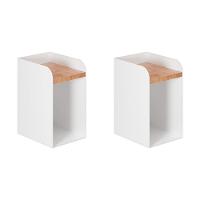 Kit 2 Apoios De Cabeceira Em Aço Linha Home Padrão Morphi Design 20 Branco - Cor: Branco - 1