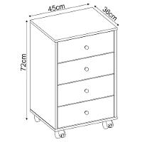 Kit Com 02 Mesa De Cabeceira Presence 9070 Grafite Grafite