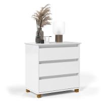 Mesa De Cabeceira Quarto Mini Cômoda 3 Gavetas Branco - 3