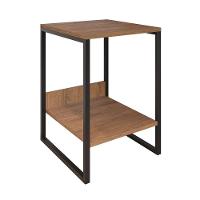 Mesa Cabeceira Industrial Amêndoa Tókio Base Ferro Preto Cor: Amendoa - 5