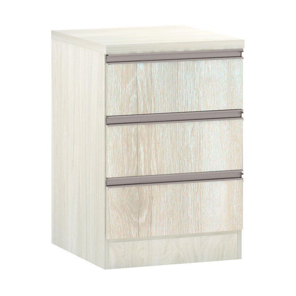 Mesa De Cabeceira 3 Gavetas 40Cm Estrutura Legno Crema Prime - 1