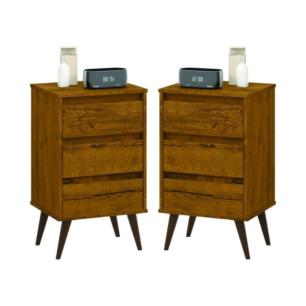 Kit De 2 Mesas De Cabeceira Alecrim Retrô Freijo - 1