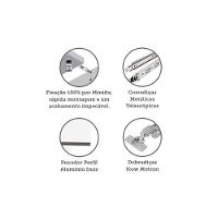 Mesa De Cabeceira Lado 1 Porta 2 Gavetas Branco C/Branco - 3