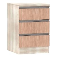 Mesa De Cabeceira 3 Gavetas 40Cm Estrutura Legno Crema Prime - 1