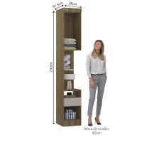 Mesa De Cabeceira Alta 38cm 1 Porta E 1 Gaveta Paris Luciane Móveis Avelã Pf Com Cinammon Pf - 10