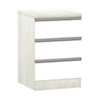 Mesa De Cabeceira 3 Gavetas 40Cm Estrutura Legno Crema Prime - 1