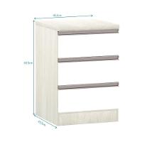 Mesa De Cabeceira 3 Gavetas 40Cm Estrutura Legno Crema Prime - 2