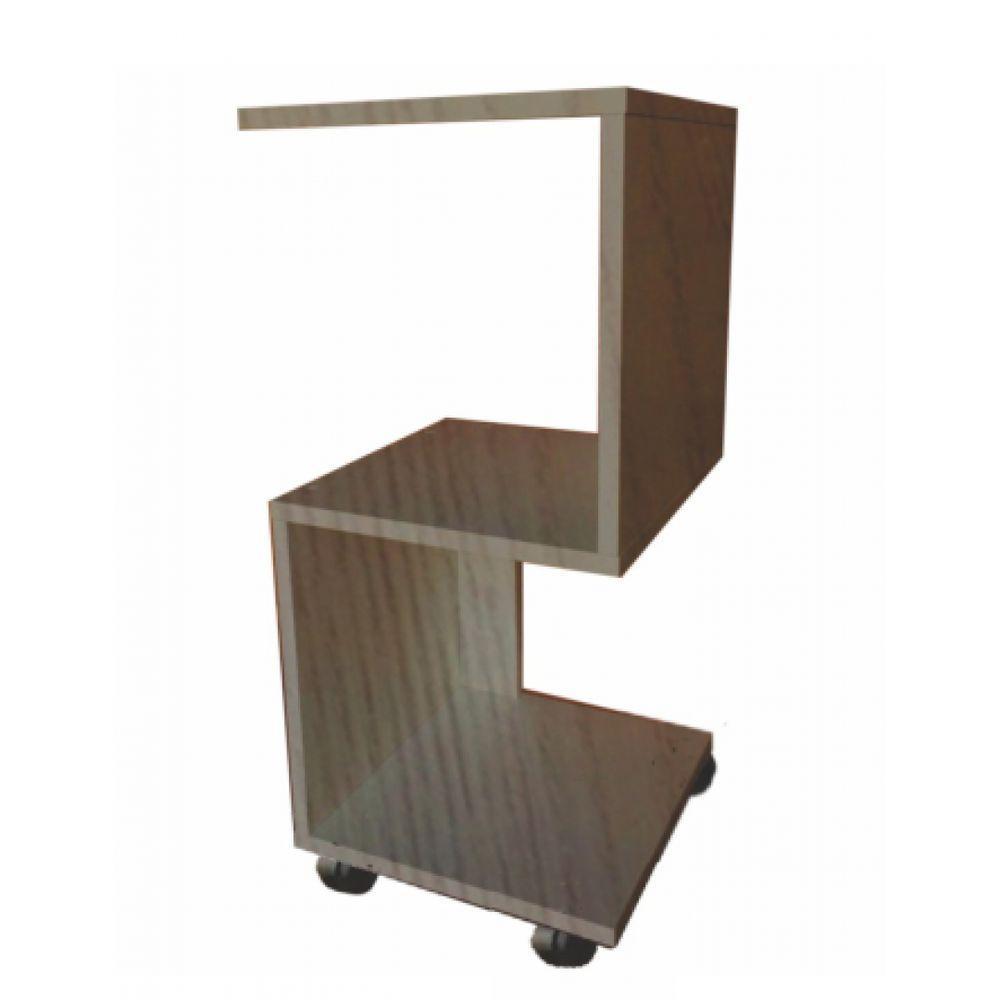 Mesa De Cabeceira S Em Mdf Madeirado Com Rodizio - 1