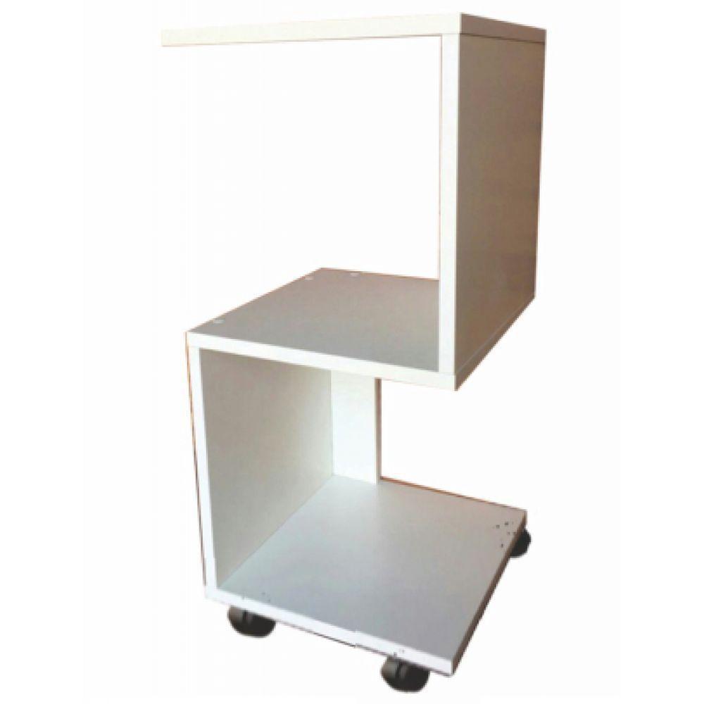 Mesa De Cabeceira S Em Mdf Branco Com Rodizio - 1