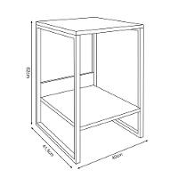 Mesa Cabeceira Industrial Amêndoa Tókio Base Ferro Preto - 5